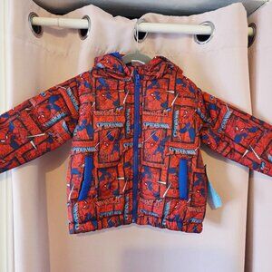 NEW Spiderman Red Boys Puffer Coat - Sz 2T